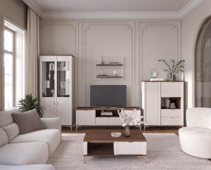 Hanging Shelf Manila Walnut - Ecru