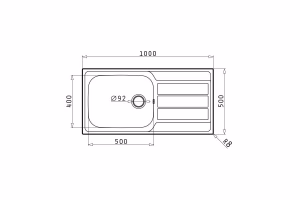 Kitchen Sink Stainless Steel Pyramis Athena Diamond 100x50 cm 1B 1D Kitchen Sink Stainless Steel Pyramis Athena Diamond 100x50 cm 1B 1D