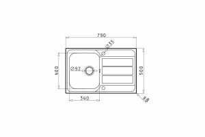 Kitchen Sink Stainless Steel Pyramis Athena 79x50 cm 1B 1D Kitchen Sink Stainless Steel Pyramis Athena 79x50 cm 1B 1D