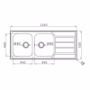 Kitchen Sink Stainless Steel Pyramis Athena extra 116x50 cm 2B 1D Kitchen Sink Stainless Steel Pyramis Athena extra 116x50 cm 2B 1D