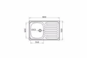Νεροχύτης Κουζίνας Ανοξείδωτος Pyramis International 80x50 εκ. 1B 1D Νεροχύτης Κουζίνας Ανοξείδωτος Pyramis International 80x50 εκ. 1B 1D