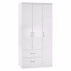 Ντουλάπα CAESAR Τρίφυλλη Ανοιγόμενη με 2 Συρτάρια Λευκή 89x42,5x181 εκ. Ντουλάπα CAESAR Τρίφυλλη Ανοιγόμενη με 2 Συρτάρια Λευκή 89x42,5x181 εκ.