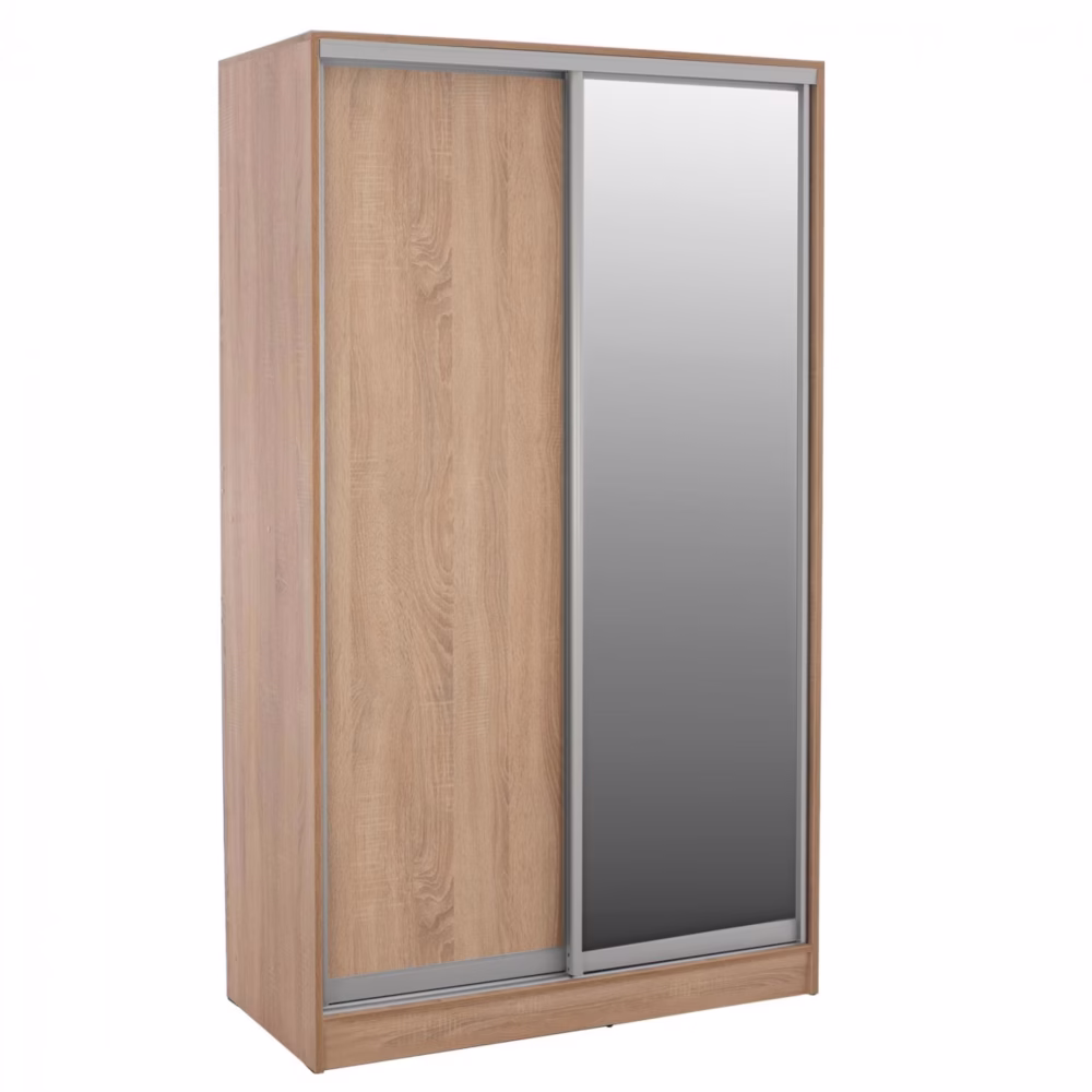 Ντουλάπα Συρόμενη ADLER Δίφυλλη με Καθρέπτη Sonama oak 120x60x220Υ εκ.