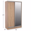 Ντουλάπα Συρόμενη ADLER Δίφυλλη με Καθρέπτη Sonama oak 120x60x220Υ εκ. Ντουλάπα Συρόμενη ADLER Δίφυλλη με Καθρέπτη Sonama oak 120x60x220Υ εκ.