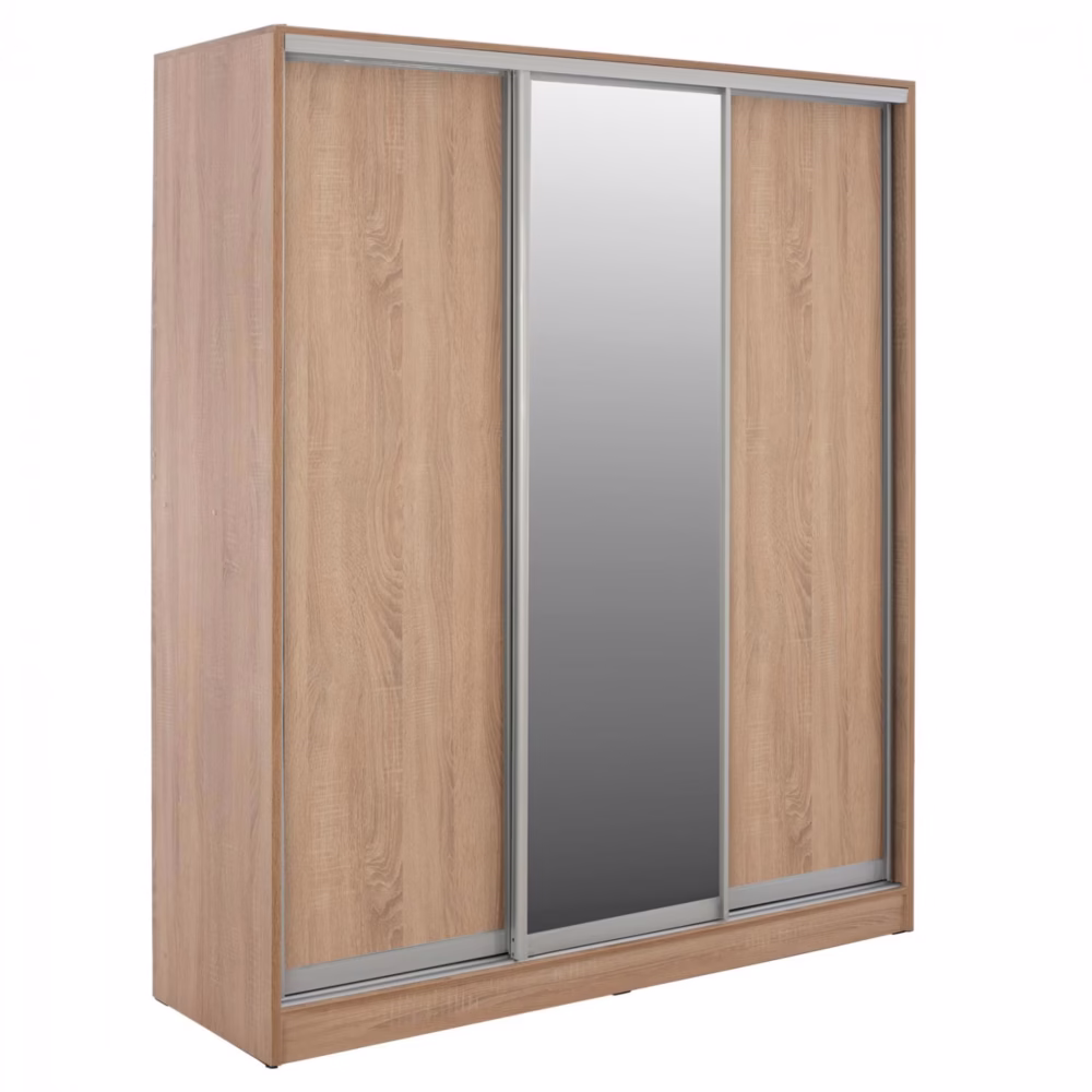 Ντουλάπα Συρόμενη ADLER Τρίφυλλη με Καθρέπτη Sonama oak 183x60x220Υ εκ.