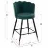 Medium Height Bar Stool VESNA C8736.03 Green Velvet and Metal Frame 50x50x90cm Medium Height Bar Stool VESNA C8736.03 Green Velvet and Metal Frame 50x50x90cm