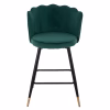 Medium Height Bar Stool VESNA C8736.03 Green Velvet and Metal Frame 50x50x90cm Medium Height Bar Stool VESNA C8736.03 Green Velvet and Metal Frame 50x50x90cm