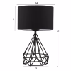 TABLE LAMP BLACK METAL BODY, BLACK DRUM SHADE FABRIC 24x24x41 cm TABLE LAMP BLACK METAL BODY, BLACK DRUM SHADE FABRIC 24x24x41 cm
