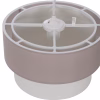 CEILING PENDANT DOUBLE CYLINDER CAP BEIGE-OFF-WHITE Φ30x80Hcm.