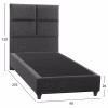 Upholstered Bed MILO Single Grey 90x200 cm Upholstered Bed MILO Single Grey 90x200 cm