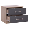 Κομοδίνο μελαμίνης ASHLYN 2 συρτάρια & χερούλια Sonama-Γκρι 48x40,5x42Y εκ.