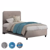 Επενδυμένο Κρεβάτι DOLORES Μονό Nubuck Μπέζ 90x200 εκ.
