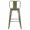 Σκαμπό μπαρ MELITA Μεσαίου Ύψους με Πλάτη Μεταλλικό Dark Olive Green 42x42x98Y εκ.