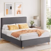 Upholstered Bed MAYLIN Semi-Double Grey - Dark Grey Stripe 120x200 cm Upholstered Bed MAYLIN Semi-Double Grey - Dark Grey Stripe 120x200 cm