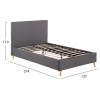Upholstered Bed MAYLIN Semi-Double Grey - Dark Grey Stripe 120x200 cm Upholstered Bed MAYLIN Semi-Double Grey - Dark Grey Stripe 120x200 cm
