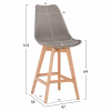 BAR STOOL VEGAS  MEDIUM HEIGHT GREY POLYPROPYLENE NATURAL BEECH WOOD 47x58x103Hcm. BAR STOOL VEGAS  MEDIUM HEIGHT GREY POLYPROPYLENE NATURAL BEECH WOOD 47x58x103Hcm.