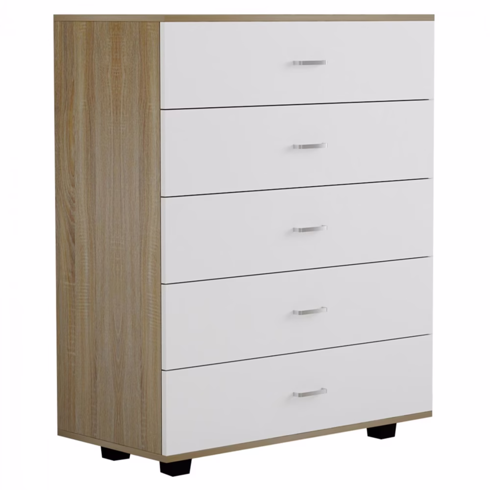 Συρταριέρα THORG C8995.04 με 5 Συρτάρια Sonama - Λευκό 80x40x100Y εκ.