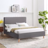 Upholstered Bed INDRA Double Grey - Dark Grey stripe 160x200 cm Upholstered Bed INDRA Double Grey - Dark Grey stripe 160x200 cm