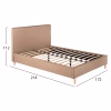 Upholstered Bed INDRA Double Beige - Brown stripe 160x200 cm