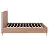 Upholstered Bed INDRA Double Beige - Brown stripe 160x200 cm
