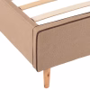 Upholstered Bed INDRA Double Beige - Brown stripe 160x200 cm