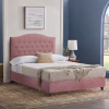 Upholstered Bed MALENA Semi - Double Velvet Dusty Pink 120x200 cm