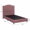 Upholstered Bed MALENA Semi - Double Velvet Dusty Pink 120x200 cm