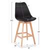 BAR STOOL VEGAS  MEDIUM HEIGHT BLACK POLYPROPYLENE NATURAL BEECH WOOD 47x58x103Hcm. BAR STOOL VEGAS  MEDIUM HEIGHT BLACK POLYPROPYLENE NATURAL BEECH WOOD 47x58x103Hcm.