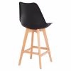BAR STOOL VEGAS  MEDIUM HEIGHT BLACK POLYPROPYLENE NATURAL BEECH WOOD 47x58x103Hcm. BAR STOOL VEGAS  MEDIUM HEIGHT BLACK POLYPROPYLENE NATURAL BEECH WOOD 47x58x103Hcm.