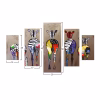 5 PCS MDF PAINTING COLORFUL ZEBRAS 82Χ56x3 5 PCS MDF PAINTING COLORFUL ZEBRAS 82Χ56x3