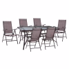 Σετ Κήπου Τραπεζαρία C11489 7 τεμ Καφέ με Τραπέζι 150x90x75 εκ. & 6 Καρέκλες