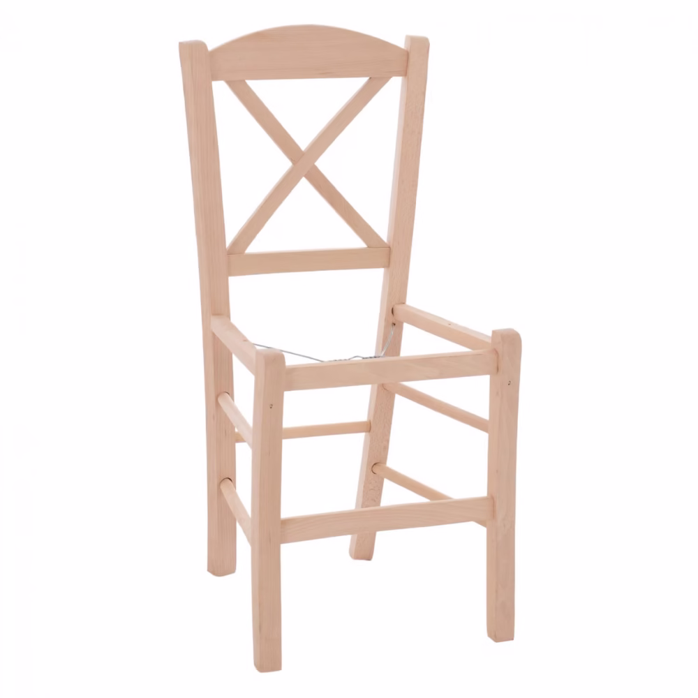 Καρέκλα AUGGIE C5577.02 Καφενείου Χιαστή Άβαφη 40x48x88 εκ.