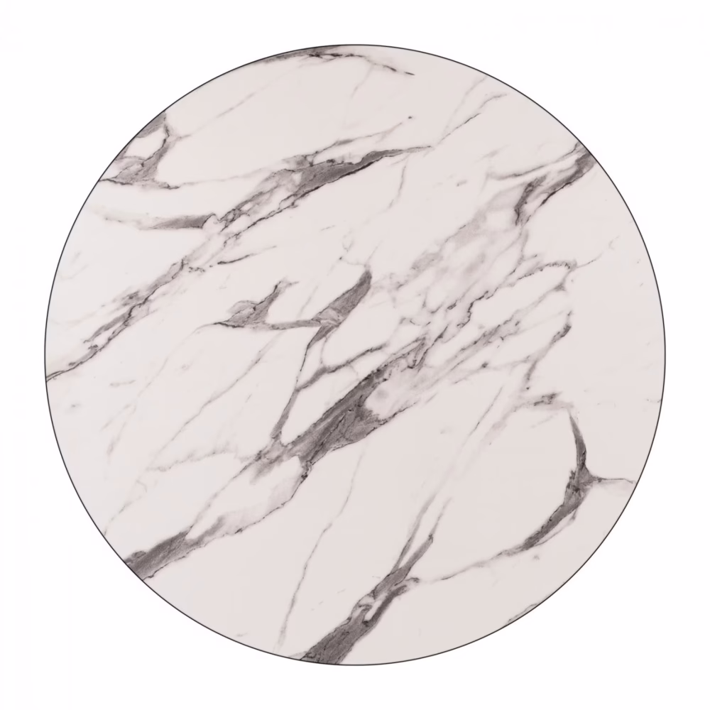 Επιφάνεια Τραπεζιού Hpl Marble White - Grey Φ60 εκ. Πάχους 12mm.