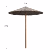 UMBRELLA WITH STRAW WOODEN POLE AND SUPPORT BEAMS Φ216x270H. UMBRELLA WITH STRAW WOODEN POLE AND SUPPORT BEAMS Φ216x270H.