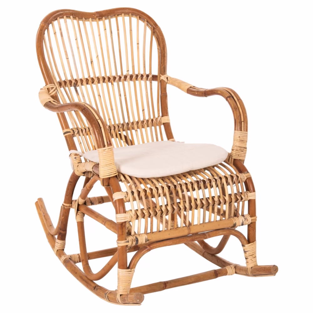 Καρέκλα - Πολυθρόνα SANTA FE C9343 Κουνιστή Rattan με Μαξιλάρι 60x103x90Υ εκ.