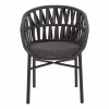 Chair - Armchair C5857.01 Anthracite Aluminium with Wide Rope 57x56x78Η cm