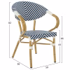 Chair - Armchair C5861.02 Bamboo Look Blue - White 59x56x82H cm