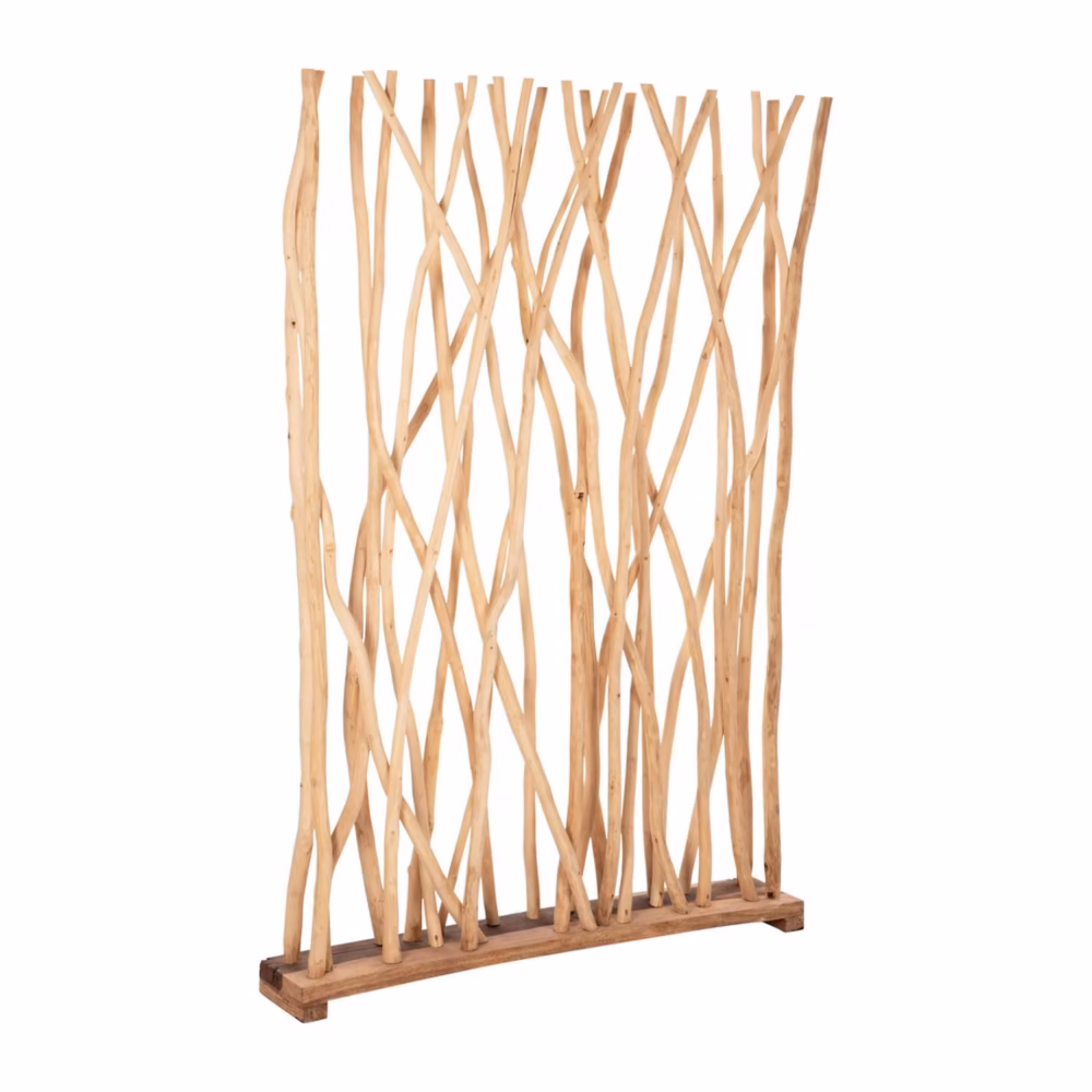 Παραβάν απο Μασίφ Κλαδιά TEAK Φυσικό 120x20x180Y εκ.