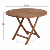 ROUND TABLE FOLDING KENDALL  TEAK WOOD IN NATURAL COLOR Φ106x73,5Hcm.