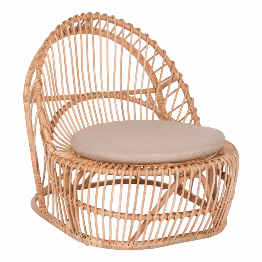 Καρέκλα - Πολυθρόνα ENTROPY C9840.01 Φυσικό Rattan με Εκρού Μαξιλάρι 80x97x85Υεκ.