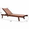 SUNBED PROFESSIONAL CRETA BEECH WOOD IN WALNUT COLOR & MOCHA TEXTILENE 200x61-66x31-91Hcm.
