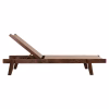 SUNBED PROFESSIONAL CRETA BEECH WOOD IN WALNUT COLOR & MOCHA TEXTILENE 200x61-66x31-91Hcm.
