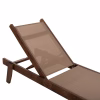 SUNBED PROFESSIONAL CRETA BEECH WOOD IN WALNUT COLOR & MOCHA TEXTILENE 200x61-66x31-91Hcm.