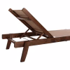 SUNBED PROFESSIONAL CRETA BEECH WOOD IN WALNUT COLOR & MOCHA TEXTILENE 200x61-66x31-91Hcm.