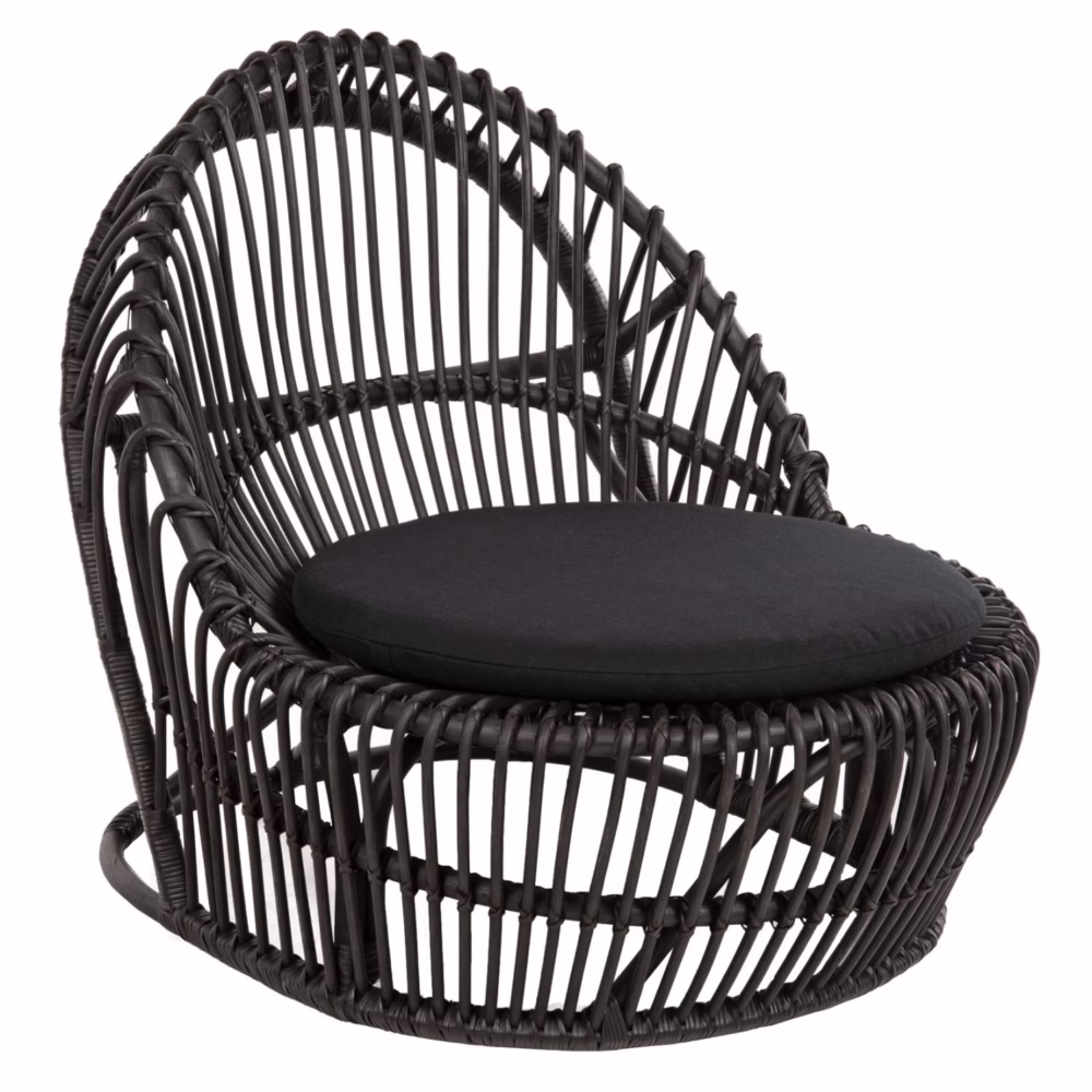 Καρέκλα - Πολυθρόνα ENTROPY C9840.03 Φυσικό Rattan με Μαύρο Μαξιλάρι  80x97x85Υεκ.