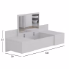 Wall Mounted Dressing Table Linde with Mirror White Melamine 100x39x33Hcm. Wall Mounted Dressing Table Linde with Mirror White Melamine 100x39x33Hcm.