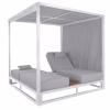 DOUBLE LOUNGE SUNBEDS IN A CUBE WITH SUNSHADES GALLANT  ALUMINUM IN WHITE 2x2x2m