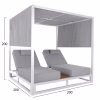 DOUBLE LOUNGE SUNBEDS IN A CUBE WITH SUNSHADES GALLANT  ALUMINUM IN WHITE 2x2x2m