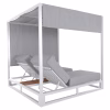 DOUBLE LOUNGE SUNBEDS IN A CUBE WITH SUNSHADES GALLANT  ALUMINUM IN WHITE 2x2x2m