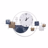 WALL CLOCK METAL IN WHITE COLOR WITH BLACK POINTERS & NUMBERS 92x51Hcm. WALL CLOCK METAL IN WHITE COLOR WITH BLACK POINTERS & NUMBERS 92x51Hcm.